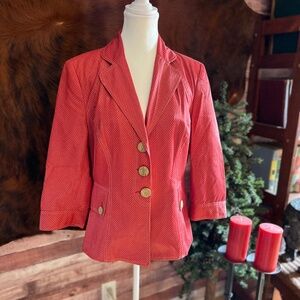 Finicky Filly Rusty Red Polka Dot Blazer – Size 8